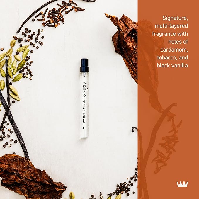 Cremo Spray Cologne, Spice & Black Vanilla, 0.33 Fl oz
