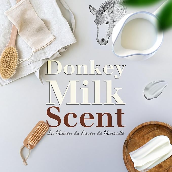 Donkey Milk Soap Bars 3xPack – Enriched With Organic Shea Butter - 97% Natural Ingredients - Traditionally Made - French Milled in Provence - Gentle For Skin – 3x8.8 oz - La Maison Du Savon