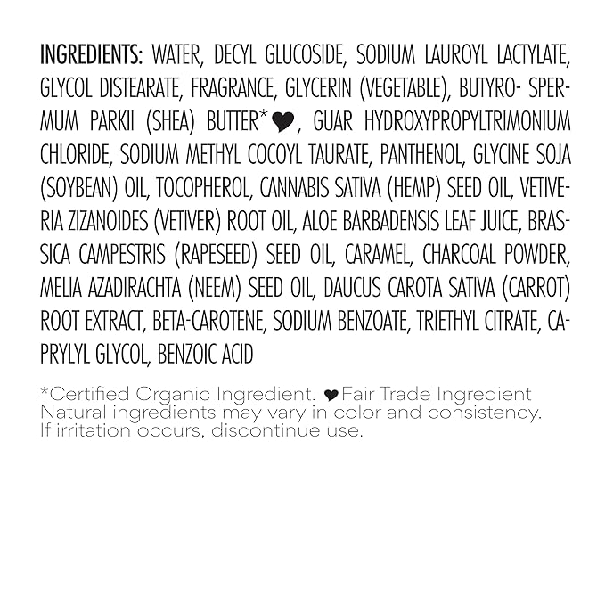 Nubian Heritage Body Wash Indian Hemp & Haitian Vetiver Cleanser for All Skin Types Made with Fair Trade Shea Butter, 13 oz