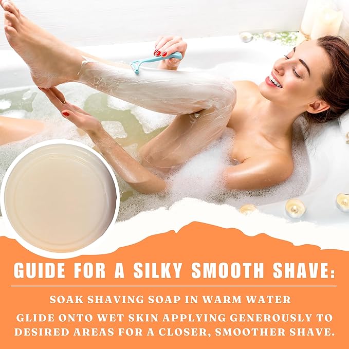 Vanilla Citrus Shaving Soap for Women – Shea Butter Infused Moisturizing Bar for Sensitive Skin – Long-Lasting, Smooth Shave for Legs, Underarms & Bikini Area