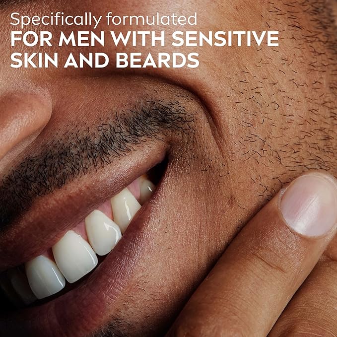 NIVEA Men Sensitive Calm Face and Beard Balm, Men's Beard Balm for Sensitive Skin, 5 fl oz pump bottle