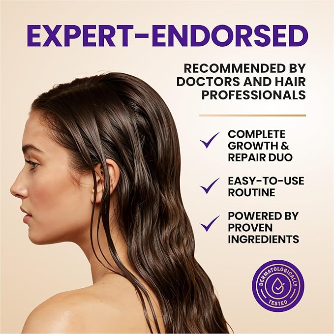 Thickening Hair Growth Shampoo and Conditioner Set For Women & Men, Biotin Shampoo and Conditioner, Intensive Repair for Thinning Damaged & Frizzy Hair, Split End Care, Sulfate & Paraben Free