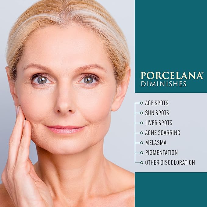 Porcelana Daytime Hydration Skin Brightening Cream For Face & Body [New Formula] - Fades Dark Spots & Evens Skin Tone - Moisturizer for Age Spots, Sun Spots, Acne Scars & Melasma (2 Pack)