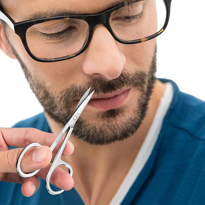 5-Piece Set of Facial Hair Small Trimmer Scissors For Men's and Women's Hair is suitable,Eyebrow, Nose Hair, Mustache, Beard, Eyelashes