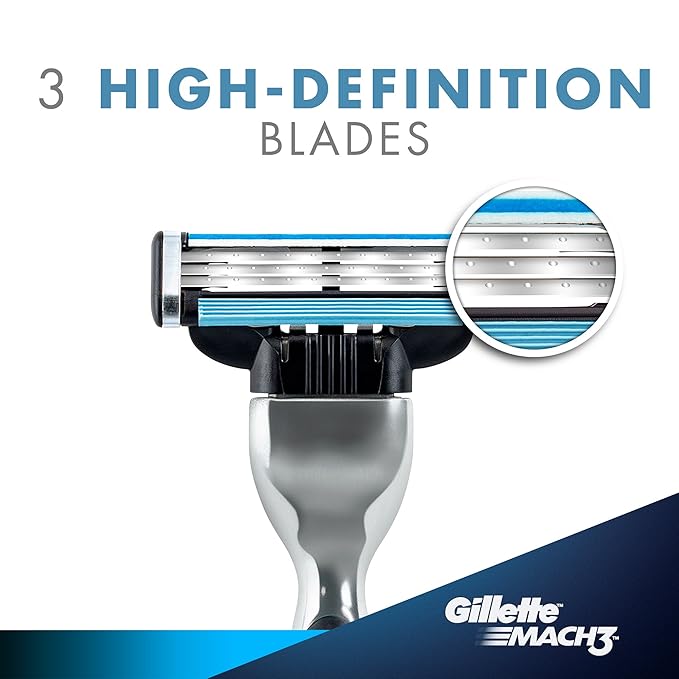 Gillette Mach3 Razor With One Cartridge Blade Mens Shaving
