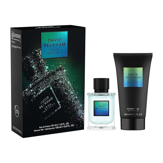 David Beckham True Instict Giftset 1.6 fl oz EDT + 5.0 fl oz Shower Gel, Notes of Pine, Cedarwood, and Vetiver, Men's Fragrance, Long Lasting, Everyday Fragrance,