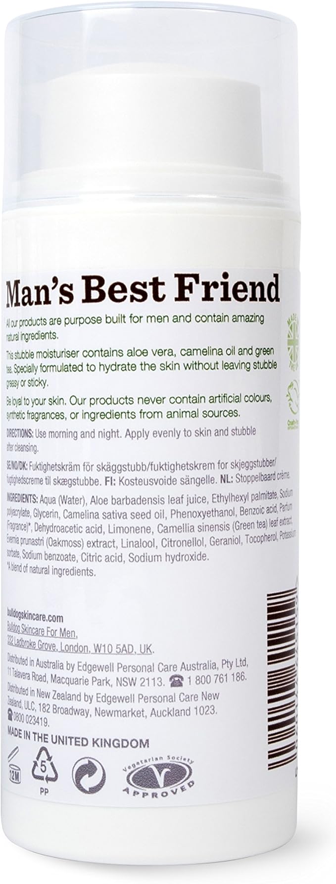 Bulldog Skincare Original Stubble Moisturiser for Men 100 ml
