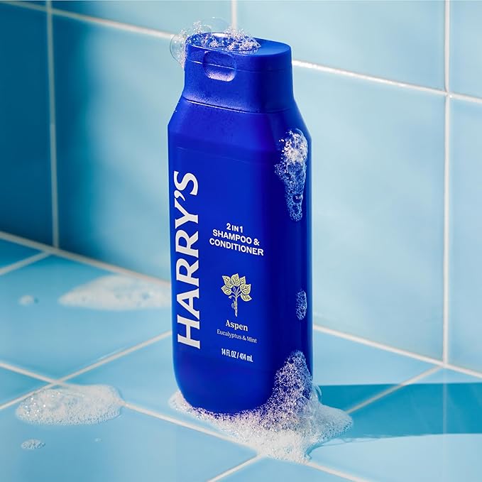 Harry's Men's 2 in 1 Shampoo and Conditioner for All Hair Types - Original Aspen Scent - (3 Pack) 14 fl oz - No Parabens or Sulfates