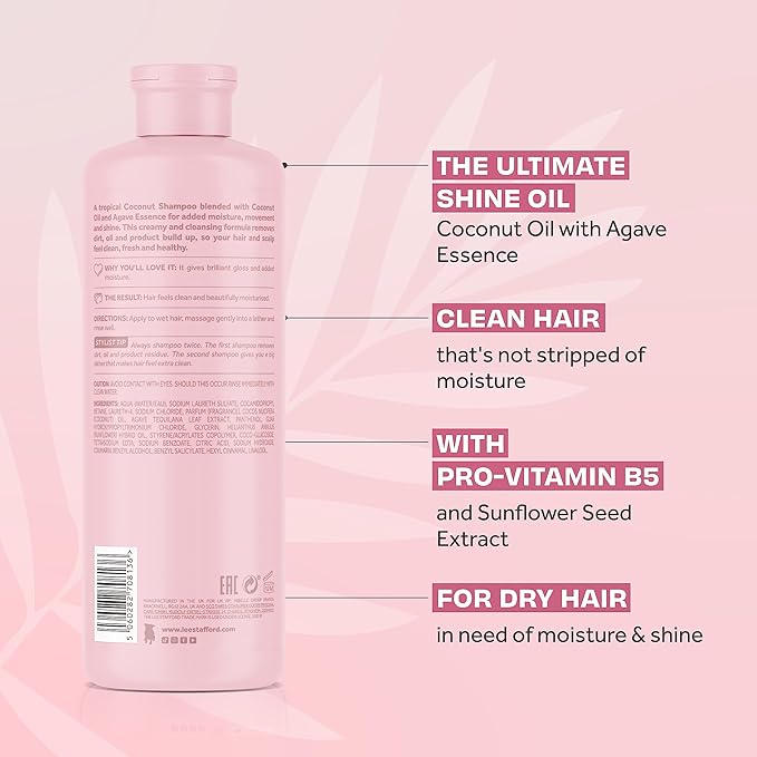 Lee Stafford Coco Loco Shine Hair Shampoo | Cleanser For Hair Shine Smooth Silky Hair | Nourishing Shampoo | Breakage Control