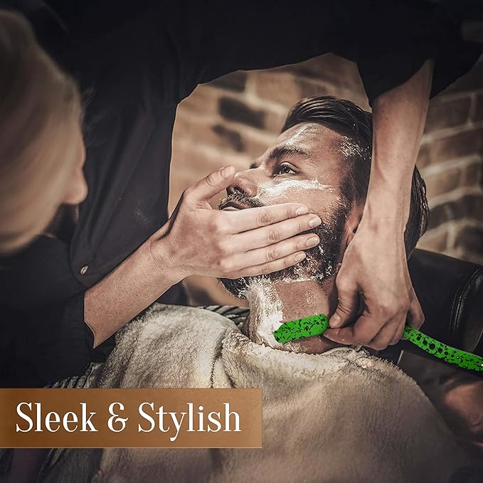 Facón Straight Razors for Men - Professional Barber Straight Edge Razor Kit with 100 Blades, Classic Stainless Steel Barbero Shaver for a Smooth & Precise Shave, Premium Barber Razor for Men's Shaving