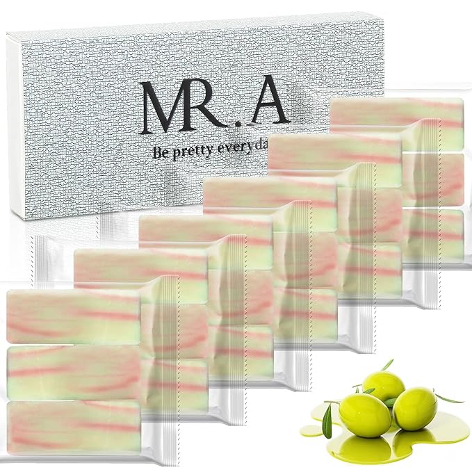 MR.A 23pcs Handmade Travel Soap, Mini Olive Hand Soap Individually Wrapped, Body Bath Gentle Bars Men Women, Travel Size Toiletries for Homeless and Hotel, Essentials Wash for Guest Bathroom
