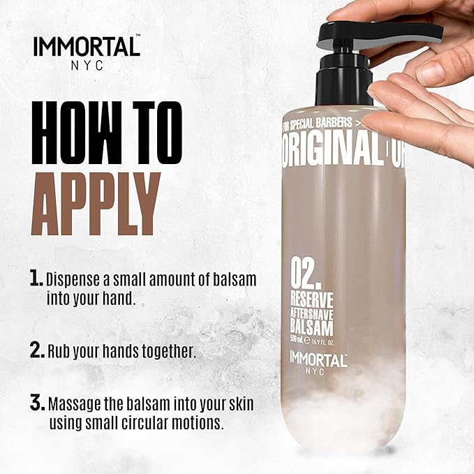 Immortal NYC Reserve 02. Aftershave Balm for Men- Moisturizing & Soothing Formula After Shaving- Fruity Floral Aftershave For Men- 17 oz Balsam
