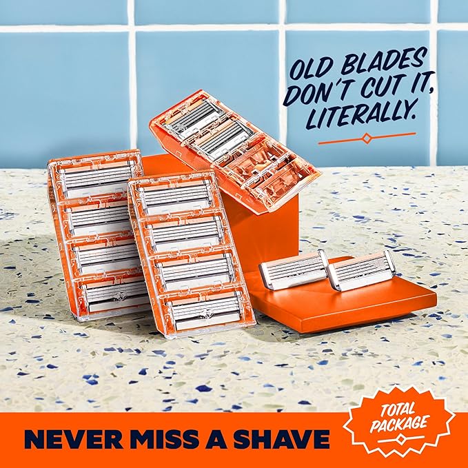 Dollar Shave Club | The Total Package Gift Set | 4 Swift Rinse Refill Cartridges, 1 Heavy Metal Handle, 1 Prep Scrub 3 ounce, 1 Shave Butter 3 ounce, 1 Post Shave Dew 3.4 ounce, Razors for Men