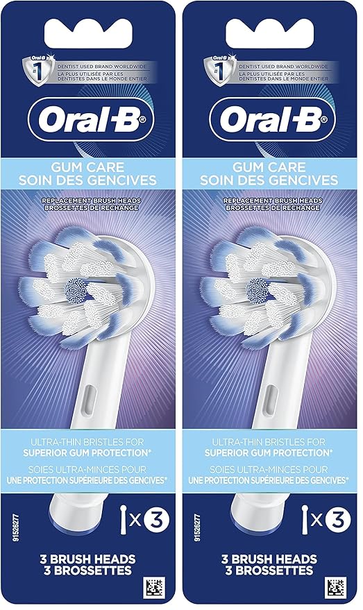 Oral-B Gum Care Electric Toothbrush Replacement Brush Heads, 3 Count (Pack of 2)