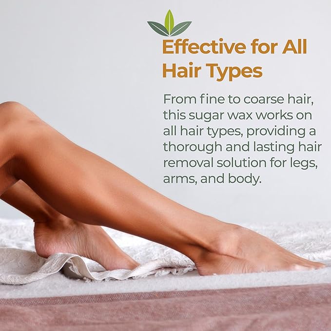 Nature’s Sugar Firm Sugar Wax Hair Removal Paste for Coarse Hair - Brows, Underarms & Bikini – Smooth Stripless for Body, Face & All Skin Types – Gentle on Sensitive Skin & Long-Lasting – 32 oz