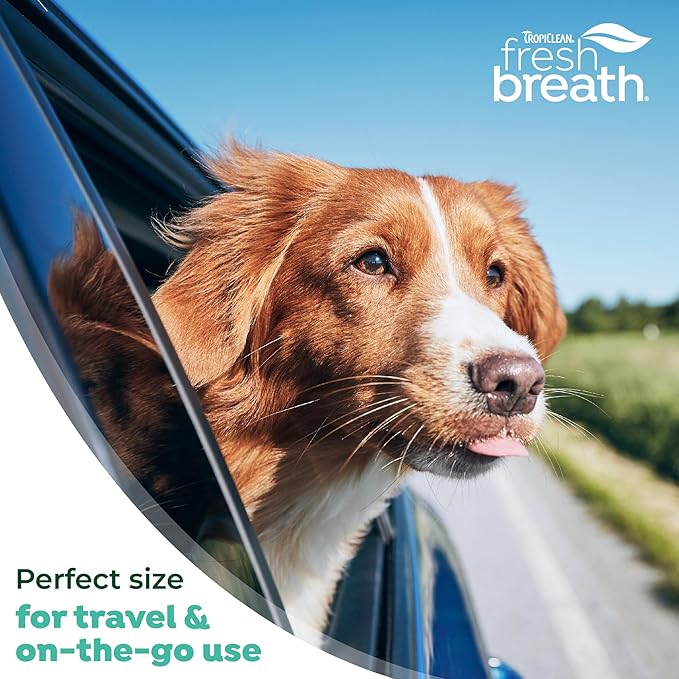 TropiClean Fresh Breath Water Additive Concentrate for Dogs | Breath Freshener and Teeth Cleaning Solution | No Brushing Required | 2.2oz.