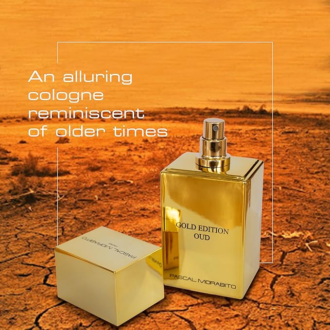 Pascal Morabito - Gold Edition Oud- 3.4 Oz Eau De Parfum - Fragrance Mist For Men - Oriental Amber Scent - Cologne Spray With Amber, Cedar, Incense, Sandalwood Accords