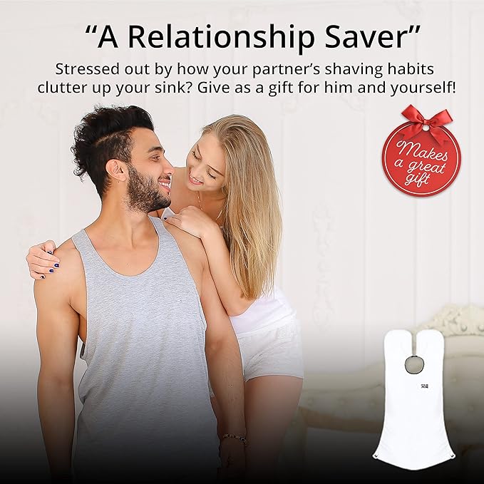 Beard King Beard Bib Apron - As Seen on Shark Tank – Gifts for Him, Stocking Stuffers for Men, Mens Gift, White