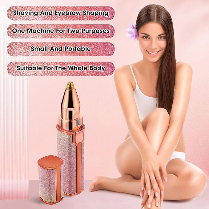 Blissean Facial Shaver,Glow Trim Premium Facial Shaver,Facial Hair Removal for Women,2-in-1 Women's Eyebrow and Facial Hair Removal Device (Starry Sky Color)