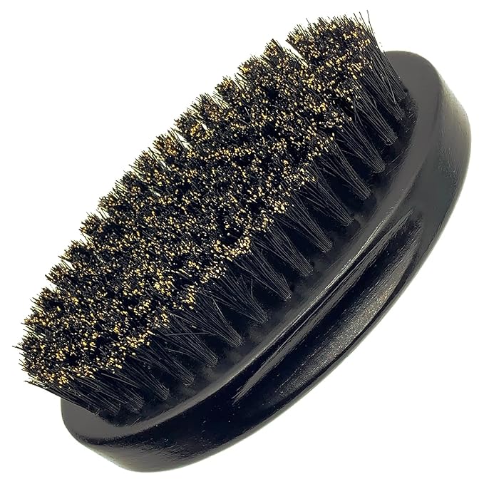 4.3 IN Natural Boar Bristle Beard Brush for Men, Premium Wooden Handle with Boar Bristles - Pocket Travel Mustache Grooming Tool for Husband & Father