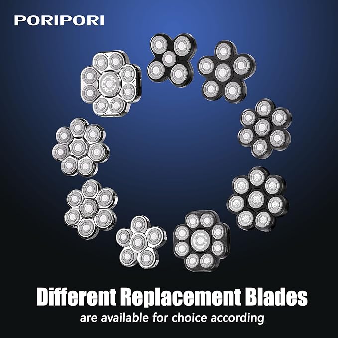 Universal Replacement Heads for Blade,Replacement Blades Compatible with Most Major Head Shaver Brands, Easy-to-Install Electric Razor Shaver Heads for Bald Men. (8 Silver)