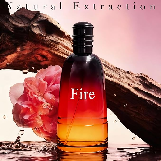 Fire, Men's Cologne Gift, Long Lasting EDP, Aura of Elitism & Modern Style, Perfume for Business, Commute and Casual Use, 3.4 Fl Oz
