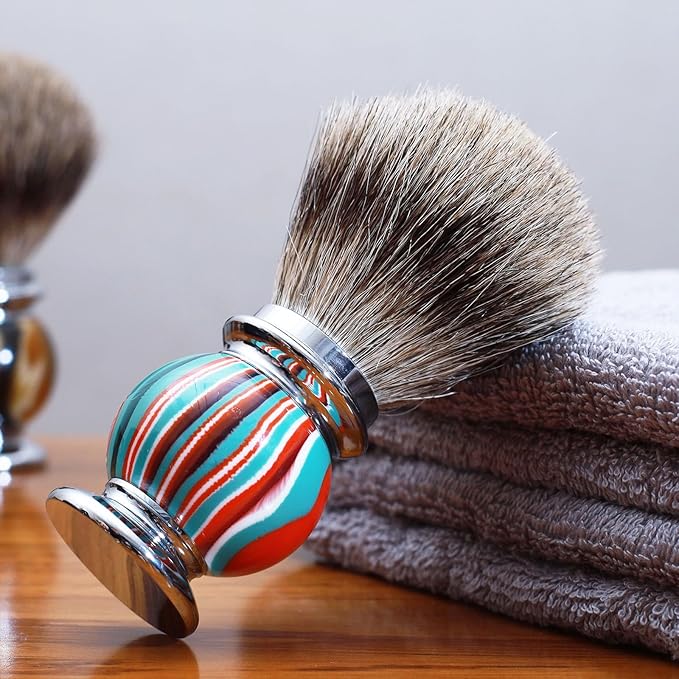 Professional Men's Shaving Brush Natural Pure Badger Hair Bristle Knot Barber Grade Daily Grooming Tool Gift for Husband Father Brother Boyfriend