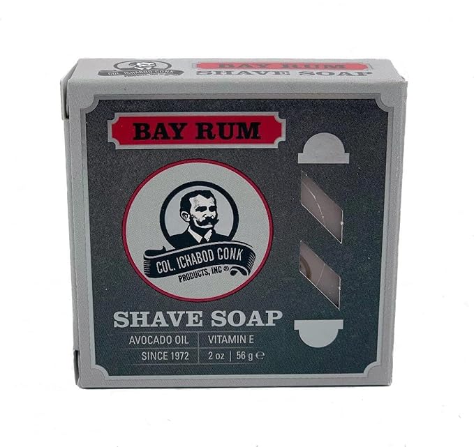 Col. Ichabod Conk Glycerin Shave Soap, 2.25oz (Bayrum 4 Pack)
