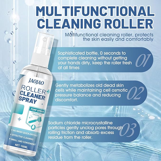JAOJAO Roller Cleaner Spray, Effective Cleansing Gentle Care Convenient Design Avoid Blockage and Damage Extend Instrument Life for Roller Instrument 100ml