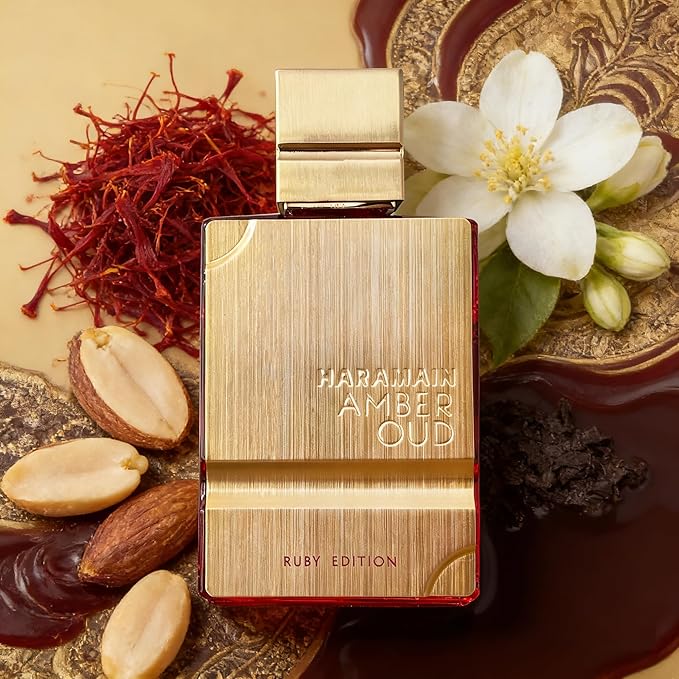 Al Haramain Amber Oud Ruby Edition Eau De Parfum Spray Unisex Arabian Perfume for Women & Men, Long-Lasting Amber Fragrance with Rich, 60ml (2.0 oz)
