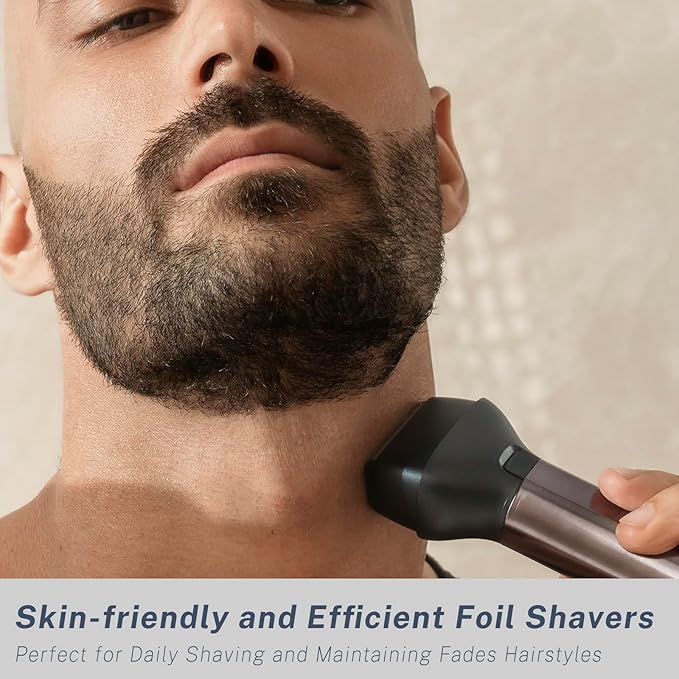 Hair Clippers and Beard Trimmer Set for Men, Precision Dial Adjustable 20 Lengths, 3-in-1 Professional Men's Electric Razors Shaving Kit with Nose Trimmer, IPX7 Waterproof Wet/Dry, USB-C Rechargeable