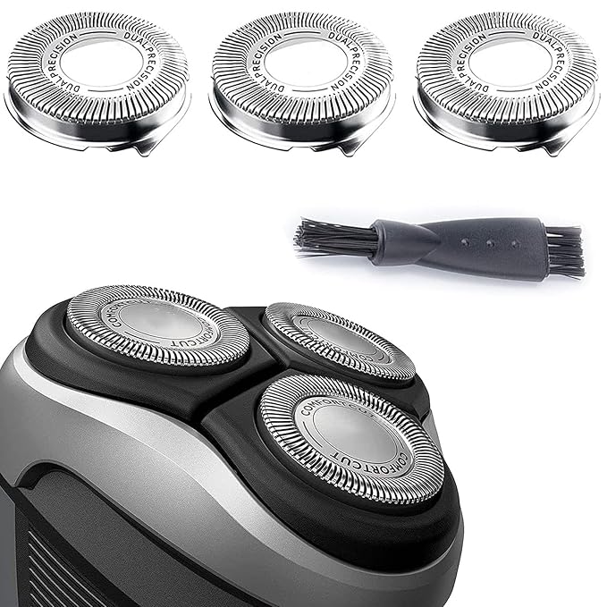 HQ8 Replacement Heads Compatible with Philip Aquatec Electric Shaver, HQ8 Heads Razor Blades New Upgraded for Aquatec Shavers HQ7100, HQ8160, AT810, PT720, PT860, 8892XL, 3-Pack & Brush