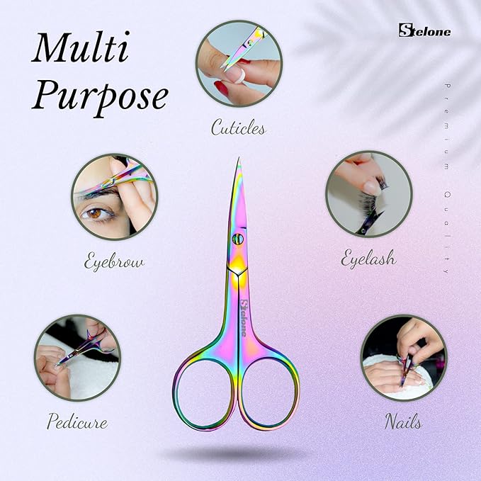 Professional Grooming Scissors Eyebrow Scissors Small Curved Stainless Steel Manicure & Beauty Scissor for Women
