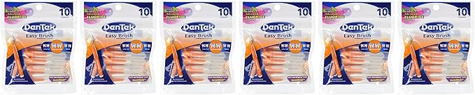 DenTek Easy Brush Interdental Cleaners | Brushes Between Teeth | Standard | Mint Flavor | 10 Count (Pack of 6)