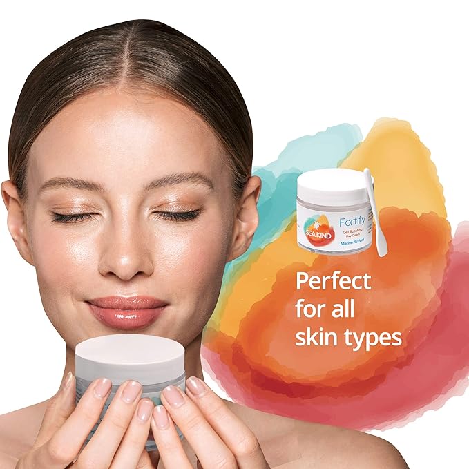 Fortify Cell Boosting Day Cream, Face Cream with Marine Actives, Anti-Aging Face Cream, Quick Absorbing and Non-Greasy, Face Cream for Women and Men, Suitable for All Skin Types, 2 fl oz