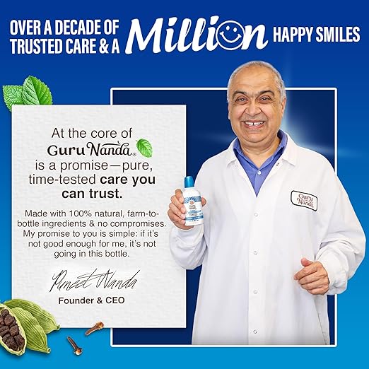 GuruNanda Oxyburst Teeth Whitening Mouthwash – Alcohol & Fluoride Free, with Hydrogen Peroxide & 7 Essential Oils, for On-The-Go Freshness, TSA Friendly, Wild Mint, 3 fl oz (Pack of 2)