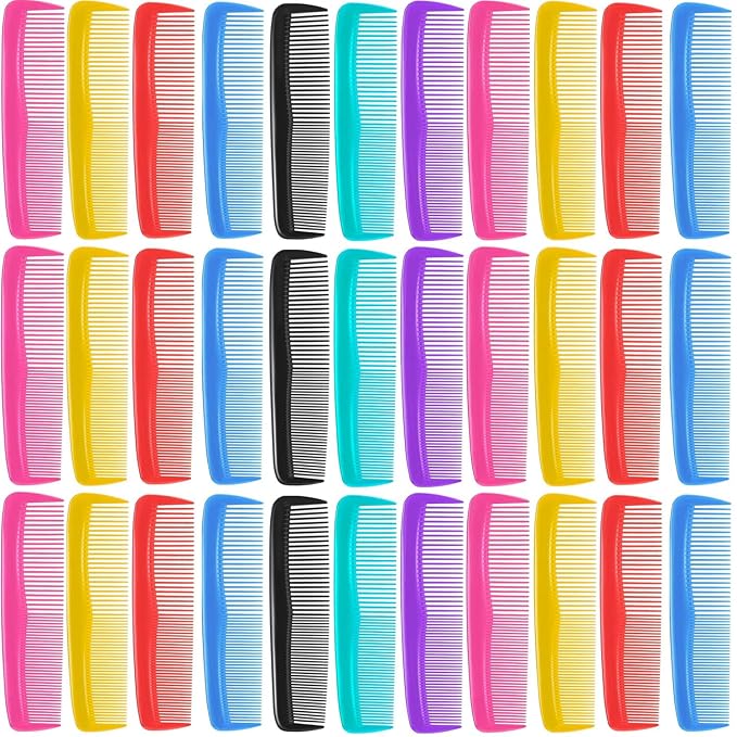 100 Pieces Hair Combs Bulk, Individually Wrapped, Pocket Hair Comb Set Fine Tooth Dressing for Women/Men, Travel, Hotel, Airbnb, Operation Christmas Child Shoeboxes, Homeless, Shelter, Charity