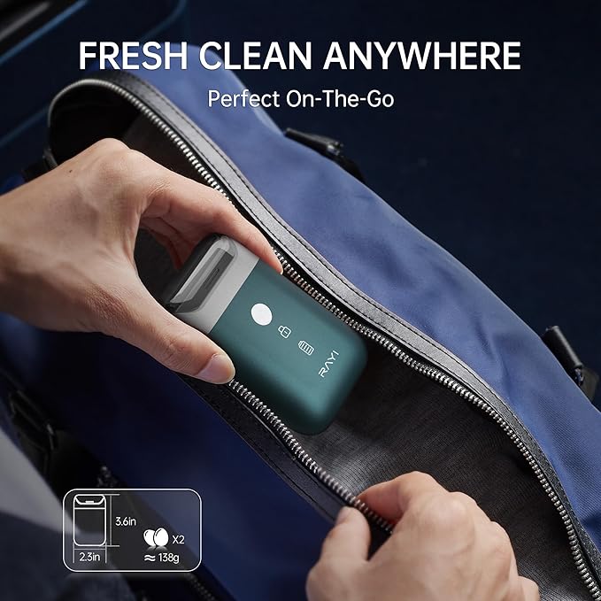 Portable Electric Razor for Men with 8,000 RPM Dual Floating Blade, 1H Charge for 60 Days, Type-C, IPX7 & Anti Pinch, Design for Daily/Travel Use, Electric Foil Shavers for Face, Green