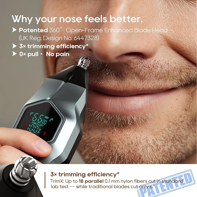 Beard Trimmer for Men, Magnetic Snap-on Replacement Heads & Charging Dock, IPX7 Waterproof Cordless Hair Clippers, Mens Grooming Kits for Mustache/Body/Face/Ear/Nose, Blue