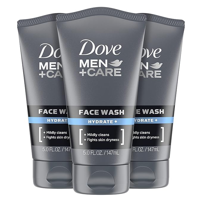 DOVE MEN + CARE Face Wash Hydrate Plus Skin Care, 5 Oz, (Pack of 3)
