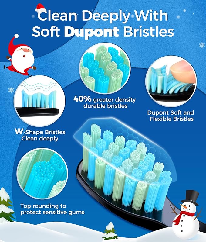 TEETHEORY Electric Toothbrush with Travel Case, Sonic Toothbrush for Adults with 8 Brush Heads for 2-Year Use, 40000 VPM Deep Clean Rechargeable Toothbrushes Last 30 Days with 5 Modes
