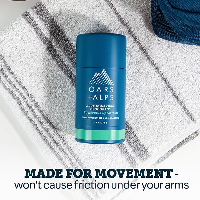 Oars + Alps Deodorant for Men & Women, Aluminum Free Deodorant for Men, Clean Ingredients, Vegan, Long Lasting, Odor Protection, Eucalyptus Spearmint, 3pk
