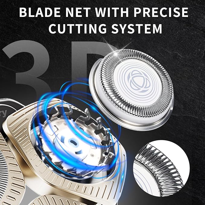 SH71/50 Shaving Heads Compatible with Phili*s Shavers Series S5000 (S5XXX),S7000 (S7XXX),i9000,for SH60/70 and SH70/70 (Champagne color)