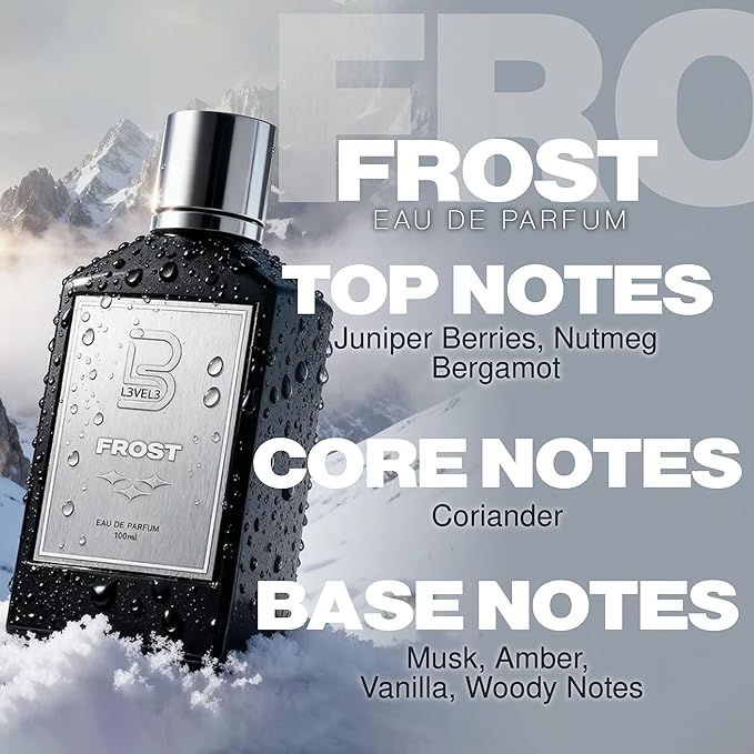 L3 Level 3 Eau de Parfum Cologne for Men - Long Lasting EDP - Juniper, Frozen, Pine Notes - 3.38 fl oz (Frost)