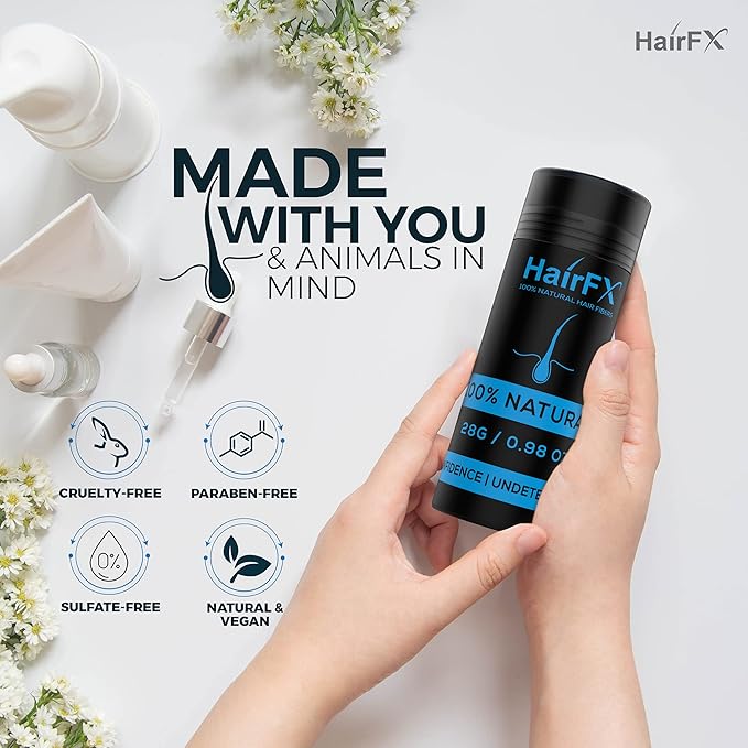 Hair Perfecting 2-in-1 Kit (BLACK) Set Includes Natural & Undetectable Hair Thickening Fibers & Spray Applicator Pump Nozzle | Instant Thick Fuller Hair Conceals Hair Loss 15 Sec - Women & Men
