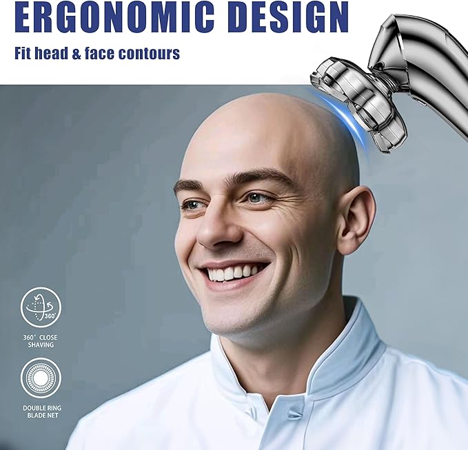 Universal Replacement Heads for Blade,Replacement Blades Compatible with Most Major Head Shaver Brands, Easy-to-Install Electric Razor Shaver Heads for Bald Men. (7 Silver Magnetic)