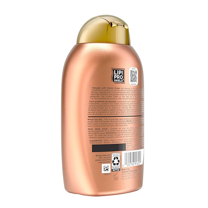 OGX Ever Straightening + Brazilian Keratin Therapy Hair-Smoothing Conditioner with Coconut Oil, Cocoa Butter & Avocado Oil, Paraben-Free, Sulfate-Free Surfactants