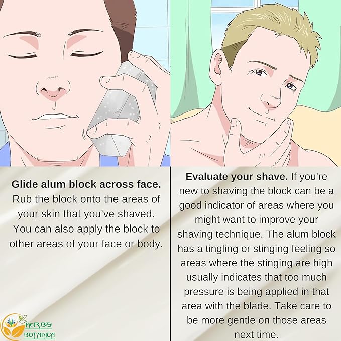 Herbs Botanica Alum Block for Shaving Soothing Aftershave Solution for Men – Stops Bleeding from Nicks & Cuts – Fitkari Alum Stone for Skin Care 3.5 oz Piedra de Alumbre by Herbs Botanica
