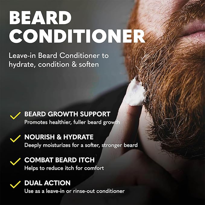 The Beard Club Beard Wash and Conditioner Set – Facial Hair Shampoo & Leave-In Conditioner for Men – Hydrating, Softener Mens Face Wash Grooming Care Gift Kit