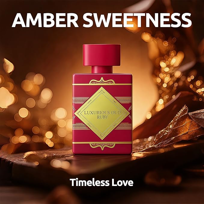 Men's Cologne Eau De Parfume Natural Spray Luxurious Oud Ruby Perfume with Fruity, Fresh, Amber Wood,Cedarwood Scent 3.4 Fluid Ounce Long Lasting Fragrance